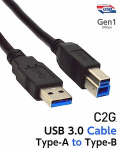 C2G バージョン3.0USBケーブル（標準Bタイプ）