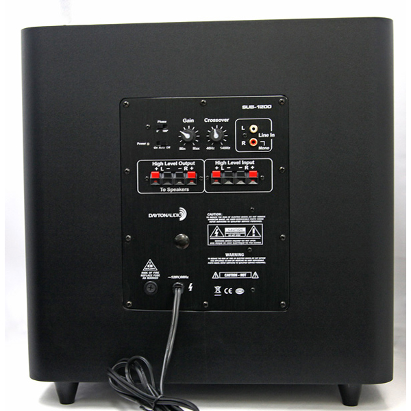 120Wアンプ内蔵・前向き放射型、30センチサブウーファー Dayton Audio SUB-1200