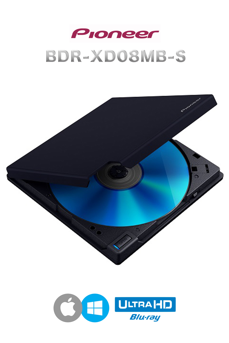PC/タブレット PC周辺機器 外付けブルーレイドライブ パイオニア BDR-XS07JM（Mac用）／BDR-XS07B 
