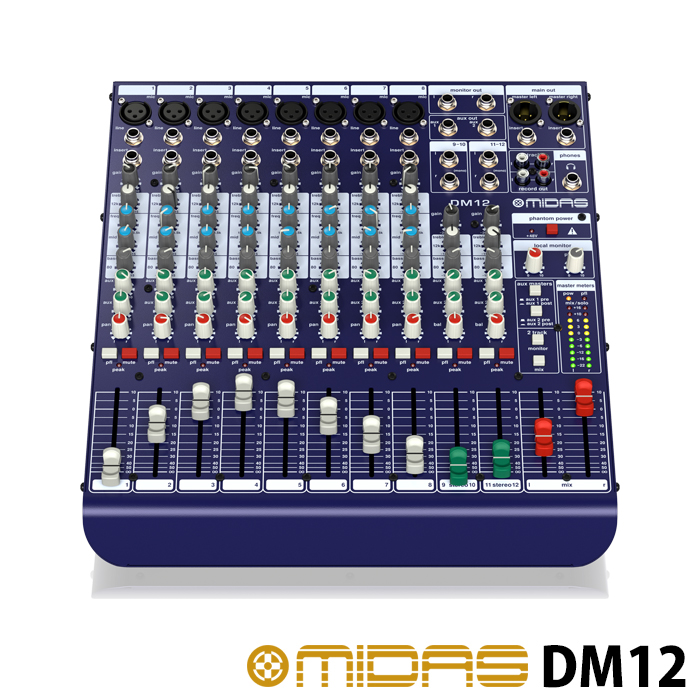 高性能コンパクトアナログミキサー Midas（マイダス） DM12 100V~240V仕様